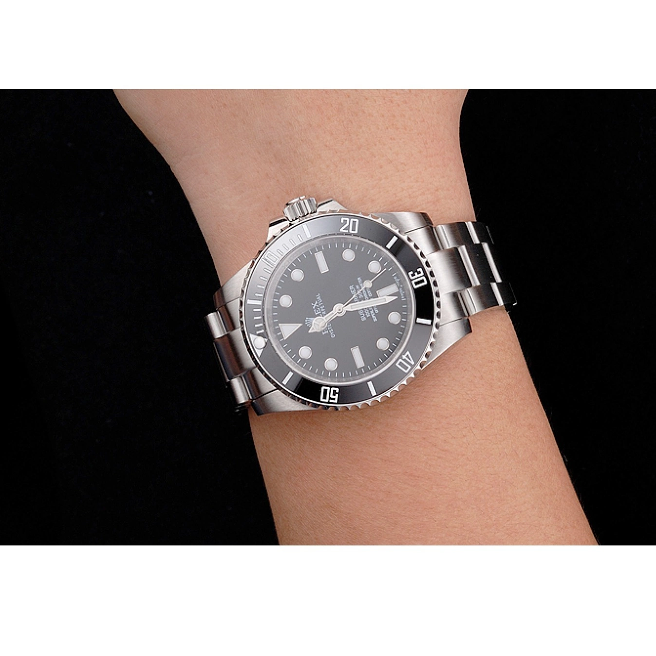 Good copy rolex watches Stainless Bezel Case No Date Swiss Black Bracelet Dial Submariner And Steel And Rolex 0629